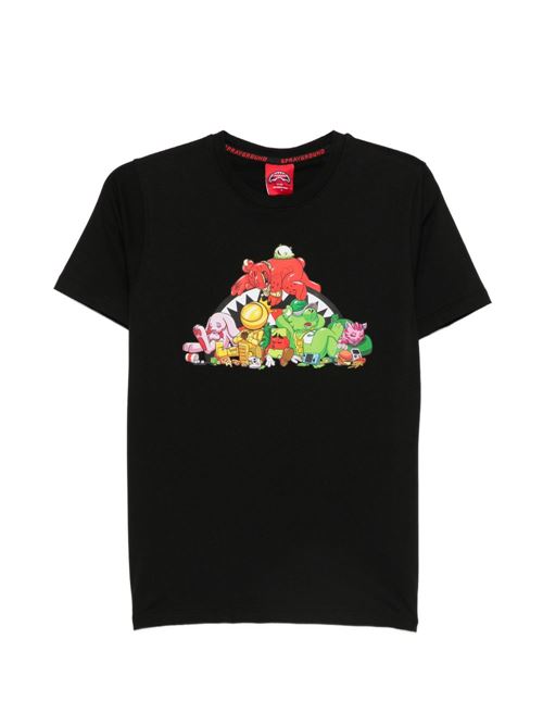 T-shirt bambino Sprayground nera con stampa grafica Sprayground kids | SPY1536BLKX
